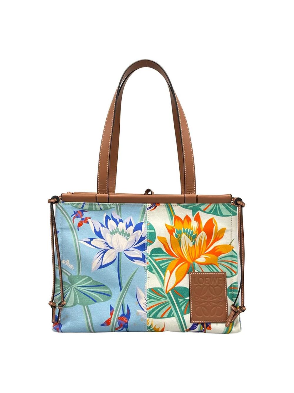 Loewe Cushion Tote Light Blue Brown #358002L10B
